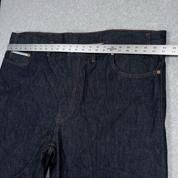 Luxire Custom Clothing Selvedge Jeans Mens 48 x 29 Loose Tapered Dark Denim $150 - Picture 4 of 13